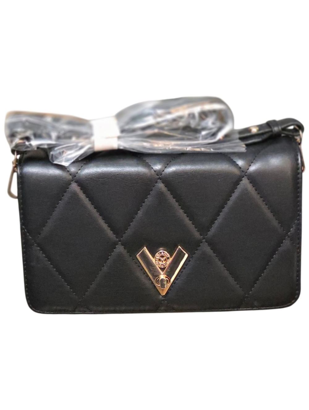 Valentino Orlandi Black Quilted Crossbody Bag with Gold Hardware - Picture 4 of 15